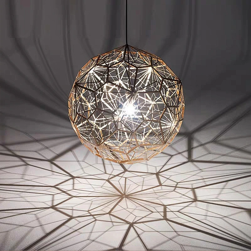 Modern nordic lighting fixtures stainless steel metal ball gold geometric pendant lamp chandelier