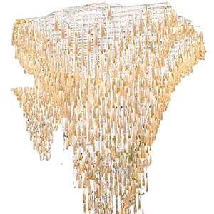 Creative Hotel shopping mall raindrop crystal chandelier engineering design custom combination meteor shower lamp