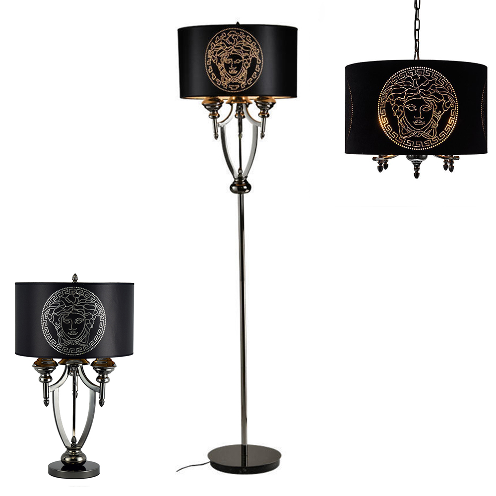 Modern design hotel restaurant luxury black metal table lamp