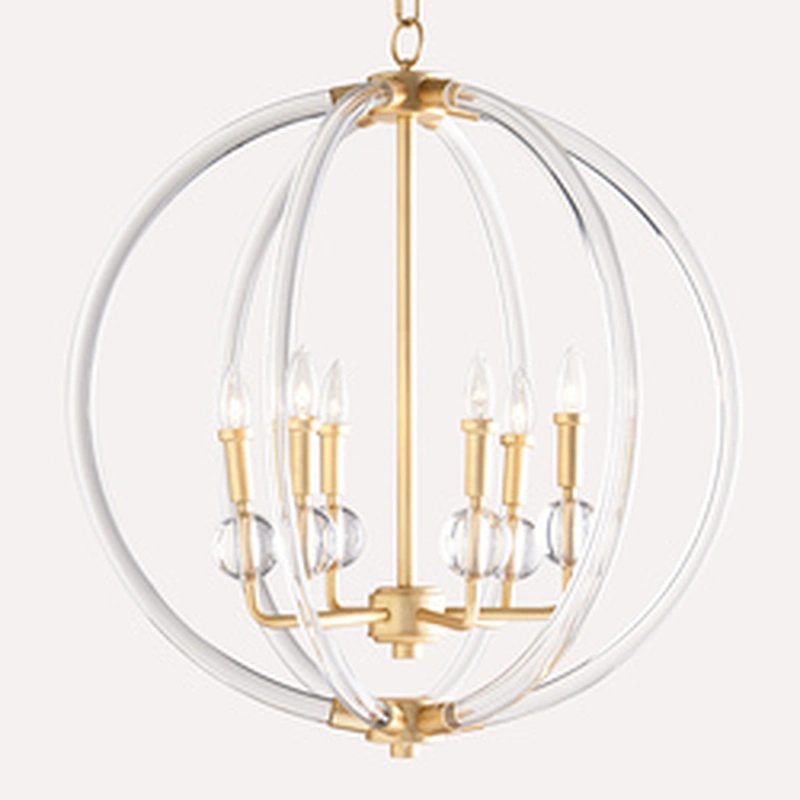 Simple living room crystal chandelier northern Europe luxury round dining room bedroom lamp modern study copper chandelier