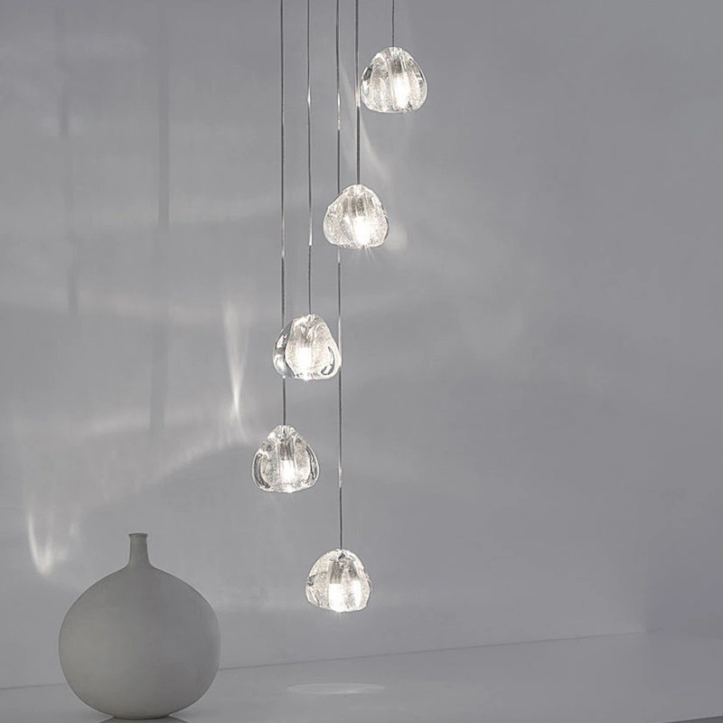 Modern design Solid Bubble Crystal Clear Glass Balls Project led modern Chandelier