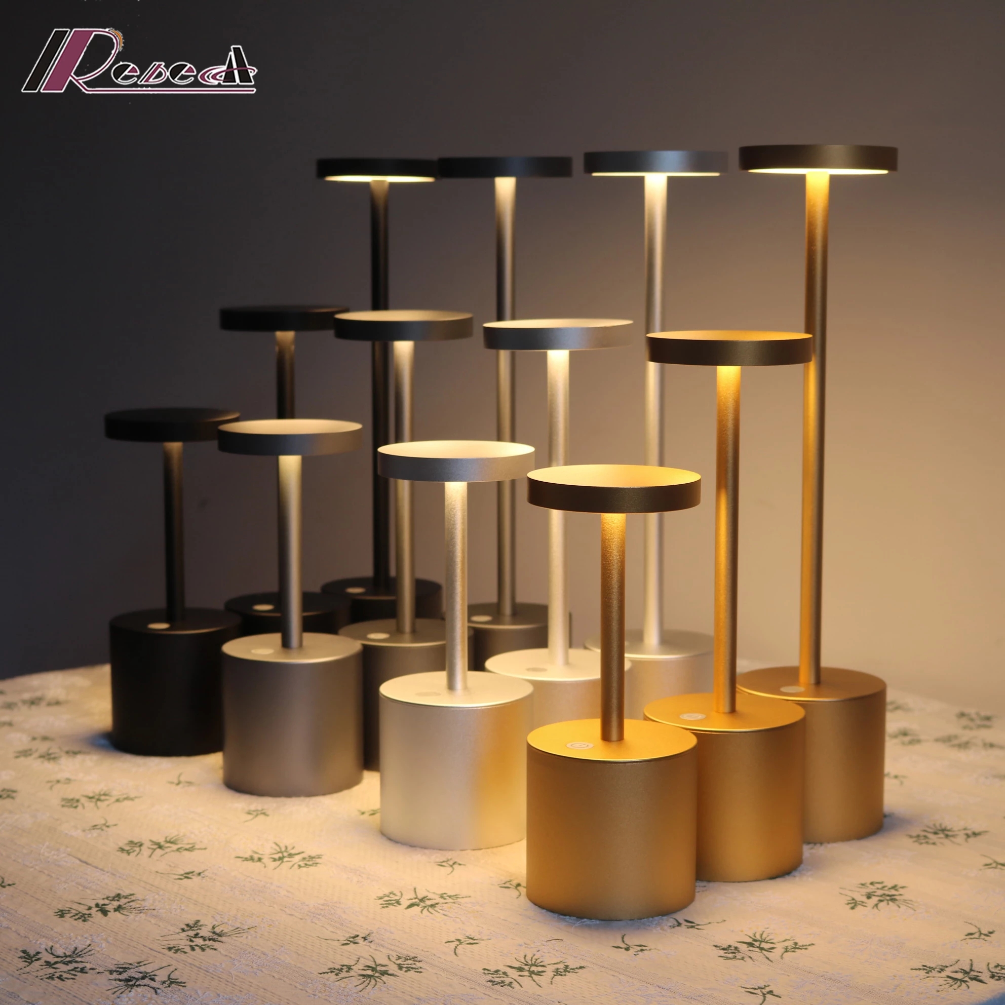 Modern Restaurant Cordless Rechargeable Usb Led Table Lamp Hotel Desk Lamps
