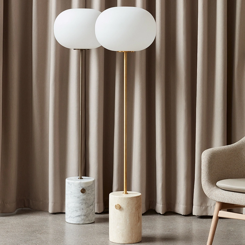 Nordic living room bedroom iron marble floor lamp contracted designer luxury glass floor lamp