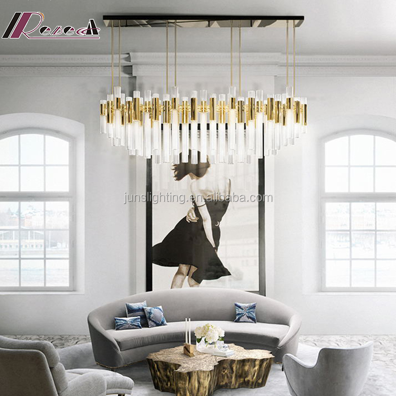 Modern Glass Tube Pendant Lamp for Hotel guest room