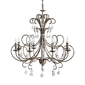 Customized hotel lobby restaurant atmosphere decorated with luxury chandeliers classical villas made of iron chandeliers