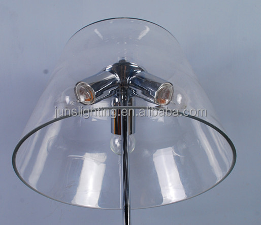 Modern clear glass shade floor lamp