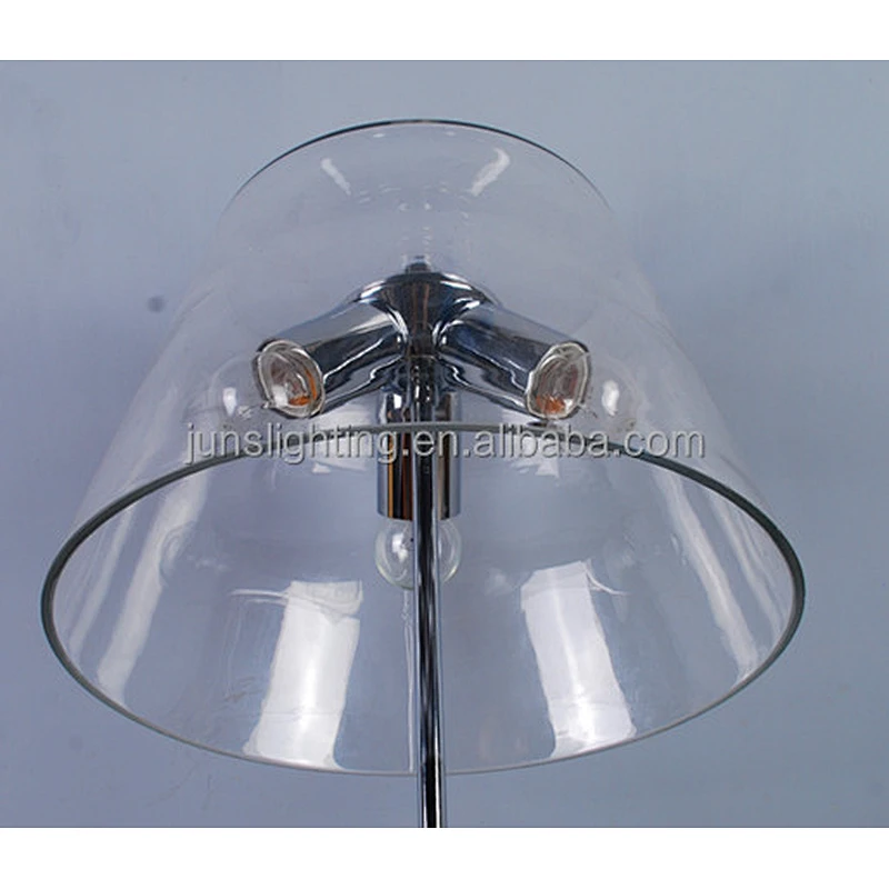 Modern clear glass shade floor lamp