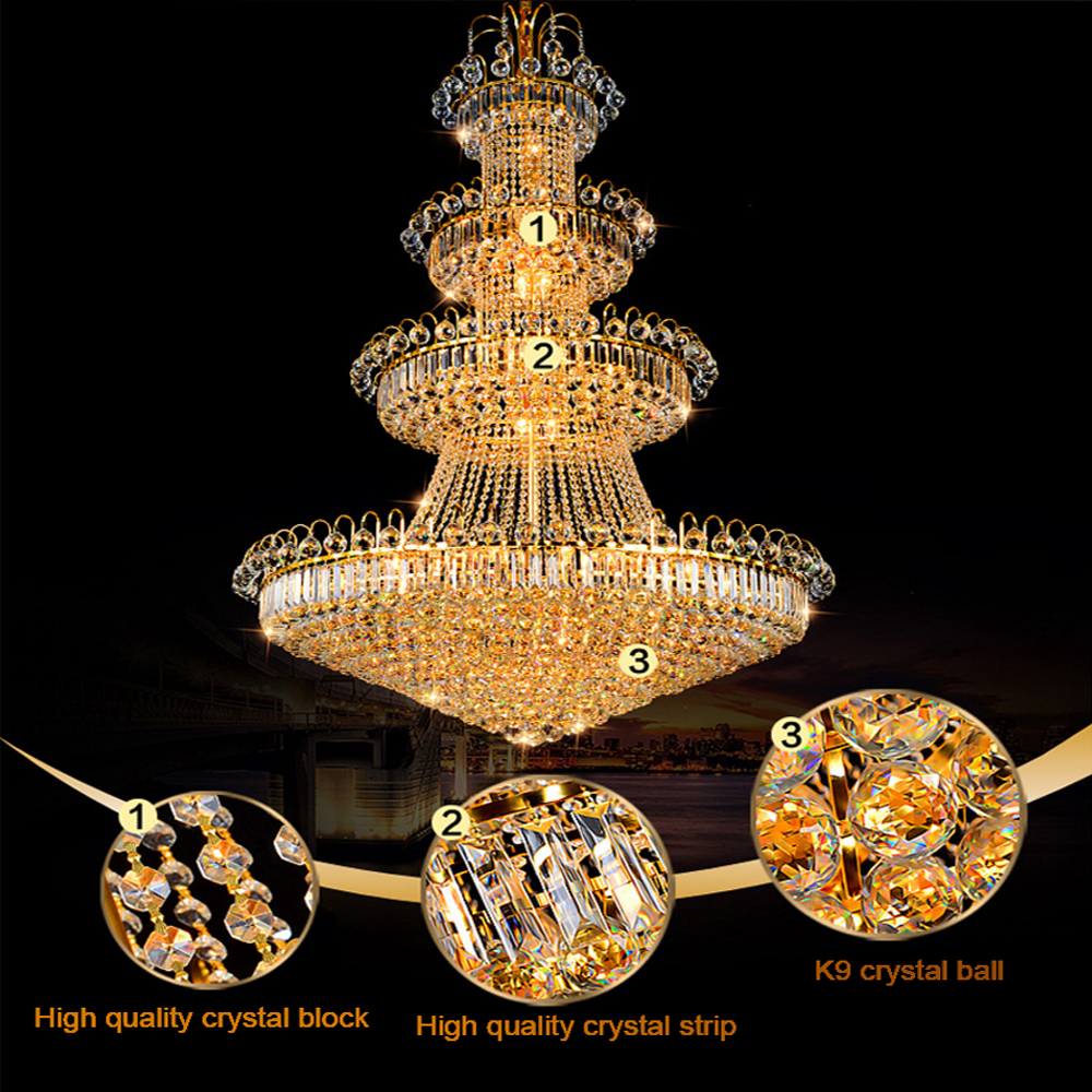 Large hotel lobby stair luxury crystal chandeliers used hotel chandelier from hotel