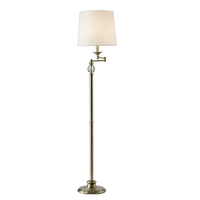 European Hotel Guest Room Adjustable Vintage E27 Fabric Standing Light Floor Lamp