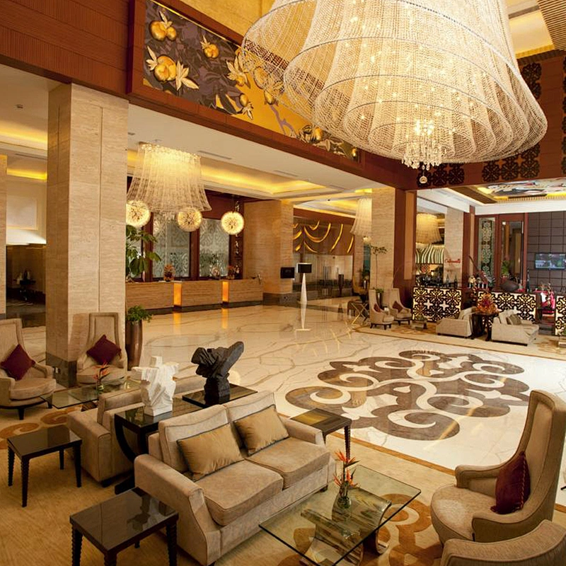 Large hotel lobby restaurants long chain chandeliers wedding crystal chandelier
