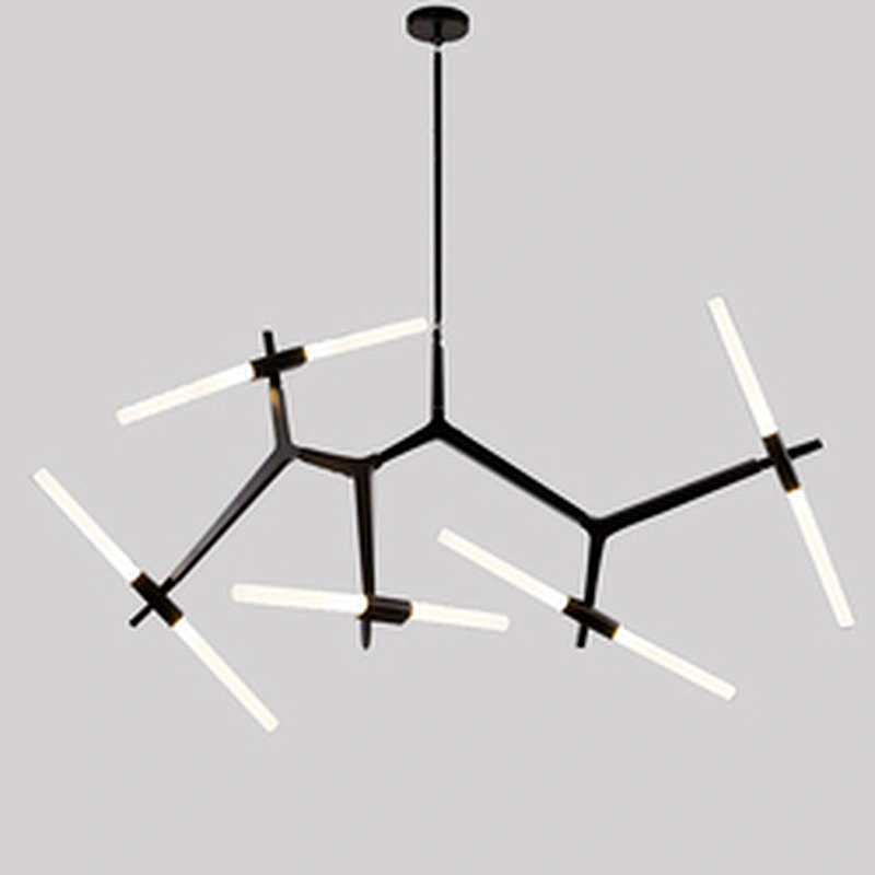 Home Decor Lighting Adjustable LED Pendant Lamp Chandelier Nordic Style Glass Tube Luxury Hanging Decorative Modern European 360