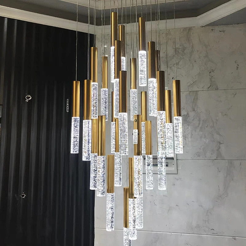 Modern Pendant Light Hotel Corridor Staircase Living Room Decoration Crystal Chandelier