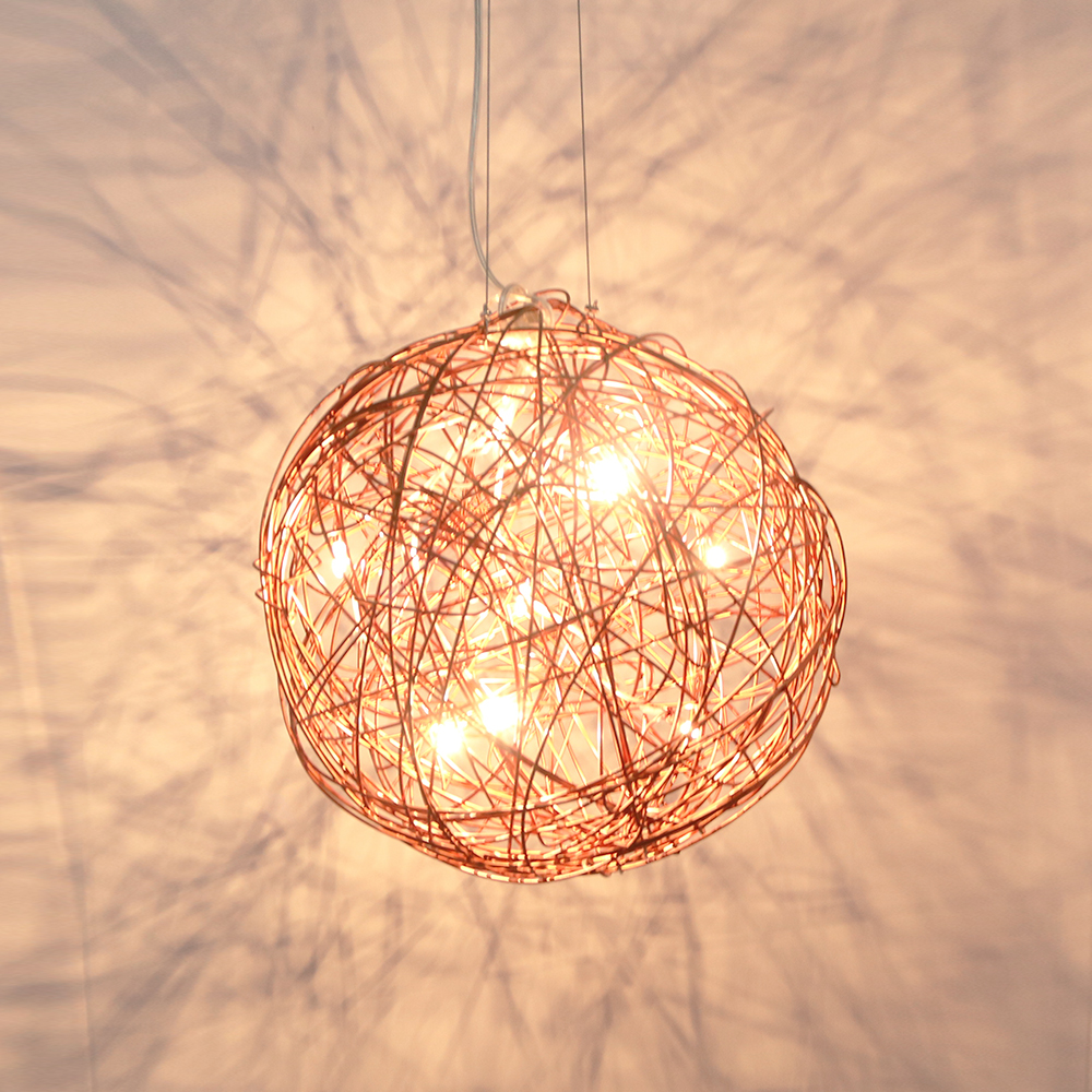Modern decorative lighting led aluminum wire ball pendant lamp