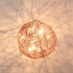 Modern decorative lighting led aluminum wire ball pendant lamp