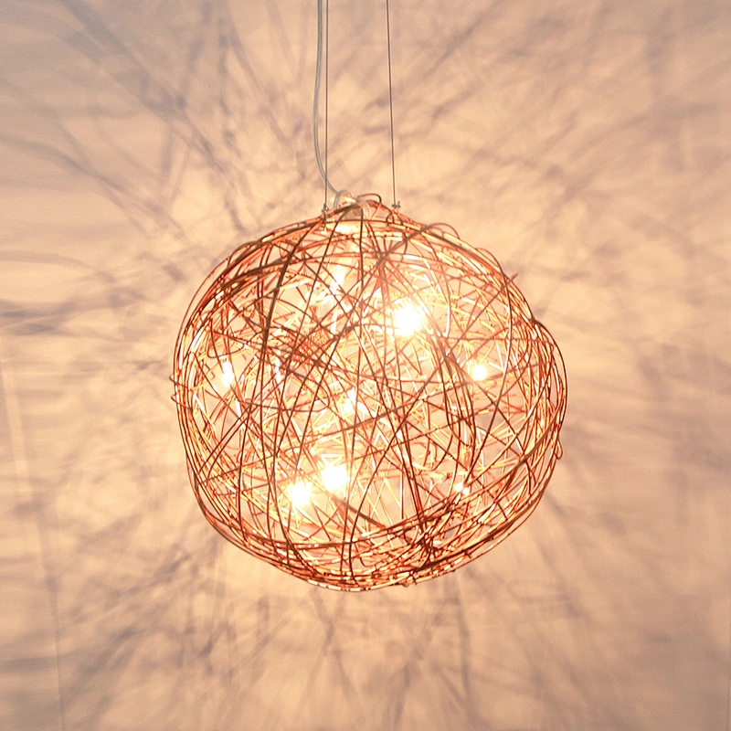 Modern decorative lighting led aluminum wire ball pendant lamp