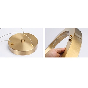 Simple craft style gold circular living room chandelier custom lobby lobby front desk iron hotel lobby chandeliers&pendant light