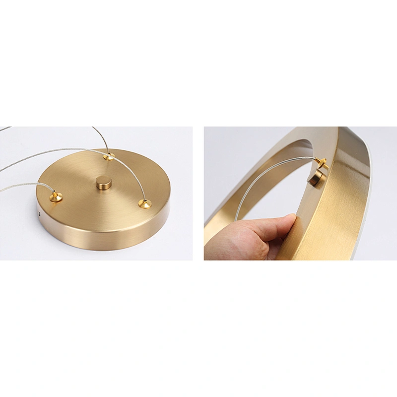Simple craft style gold circular living room chandelier custom lobby lobby front desk iron hotel lobby chandeliers&pendant light