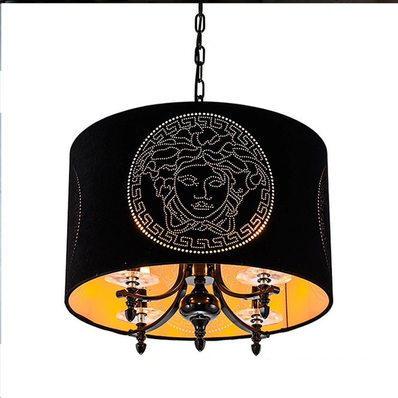 Pendant Lamp Modern Hotel Hanging Black Fabric + Iron + Crystal Contemporary Rebecca Lighting Ultraviolet Lamps Hotel,hotel 3200