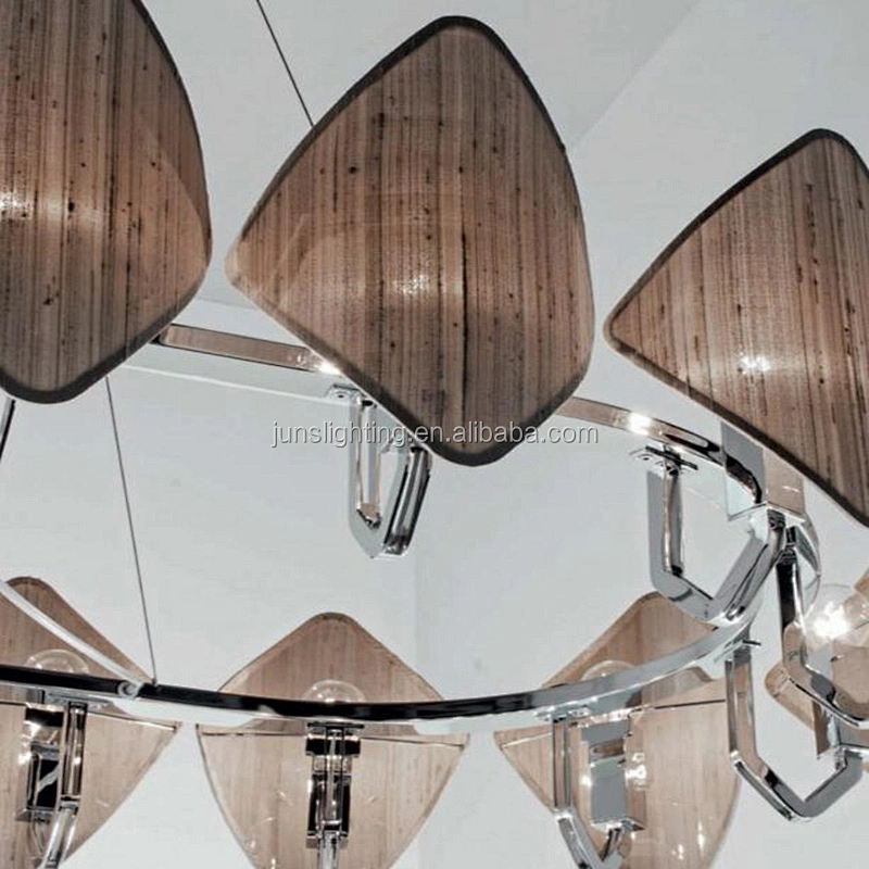 Modern european hotel plated gold white E14 big bedroom pendant lamp for home