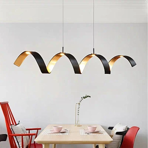 Modern Nordic Design Spiral Aluminum Black With Gold Led Pendant Lamps