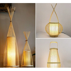 Modern Simple Bamboo Weaving Bamboo Art Living Room Bedroom Study Creative Personality Designer Chinese Style Desk Lamp