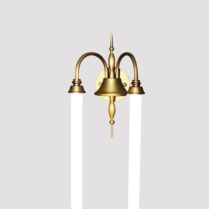 Modern hotel decorative lighting brass retro double LED wall lamp