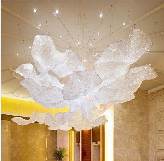 Modern clubhouse creative weaving pineapple pearl fishnet crystal chandelier