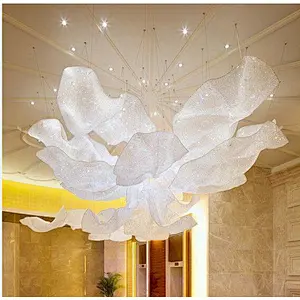 Modern clubhouse creative weaving pineapple pearl fishnet crystal chandelier