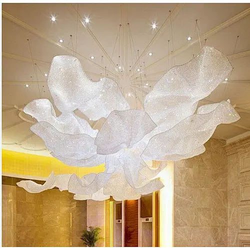 Modern clubhouse creative weaving pineapple pearl fishnet crystal chandelier