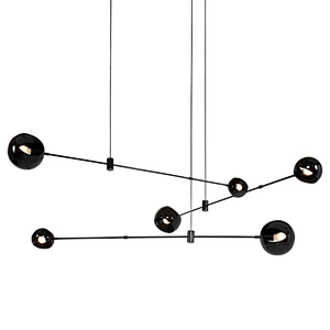 Modern nordic simple  living room bedroom led lighting chandelier matt black finish