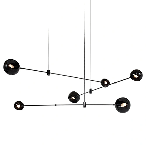 Modern nordic simple  living room bedroom led lighting chandelier matt black finish