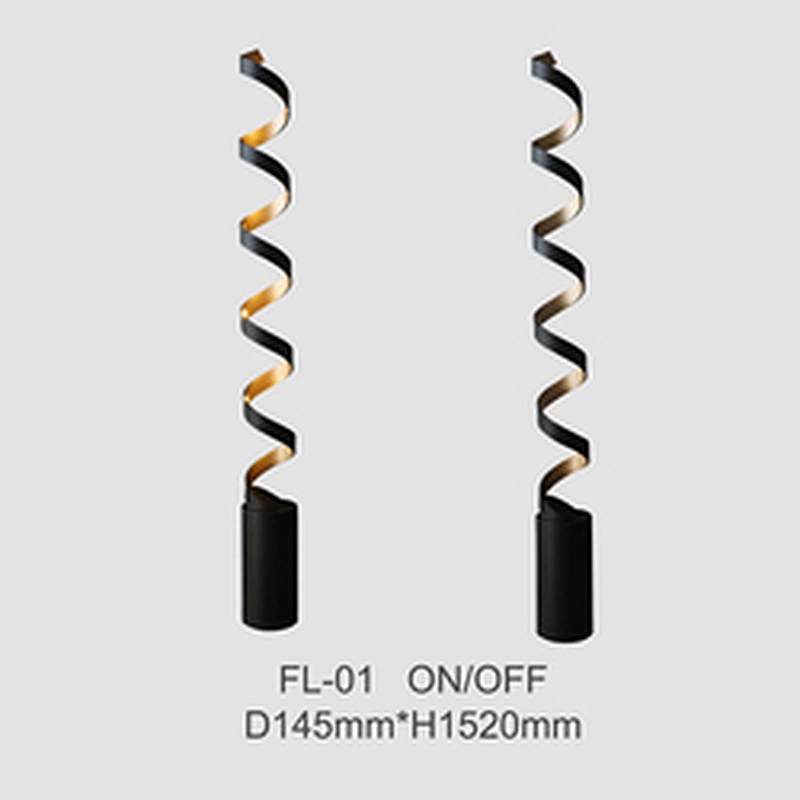 Modern Nordic Design Spiral Aluminum Black With Gold Led Pendant Lamps
