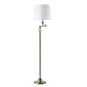 European Hotel Guest Room Adjustable Vintage E27 Fabric Standing Light Floor Lamp