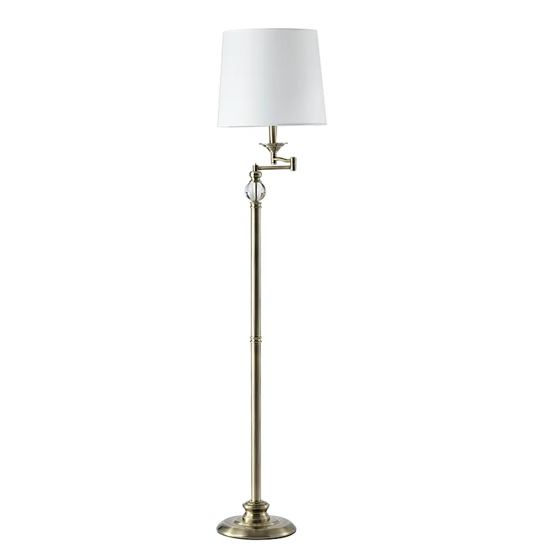 European Hotel Guest Room Adjustable Vintage E27 Fabric Standing Light Floor Lamp