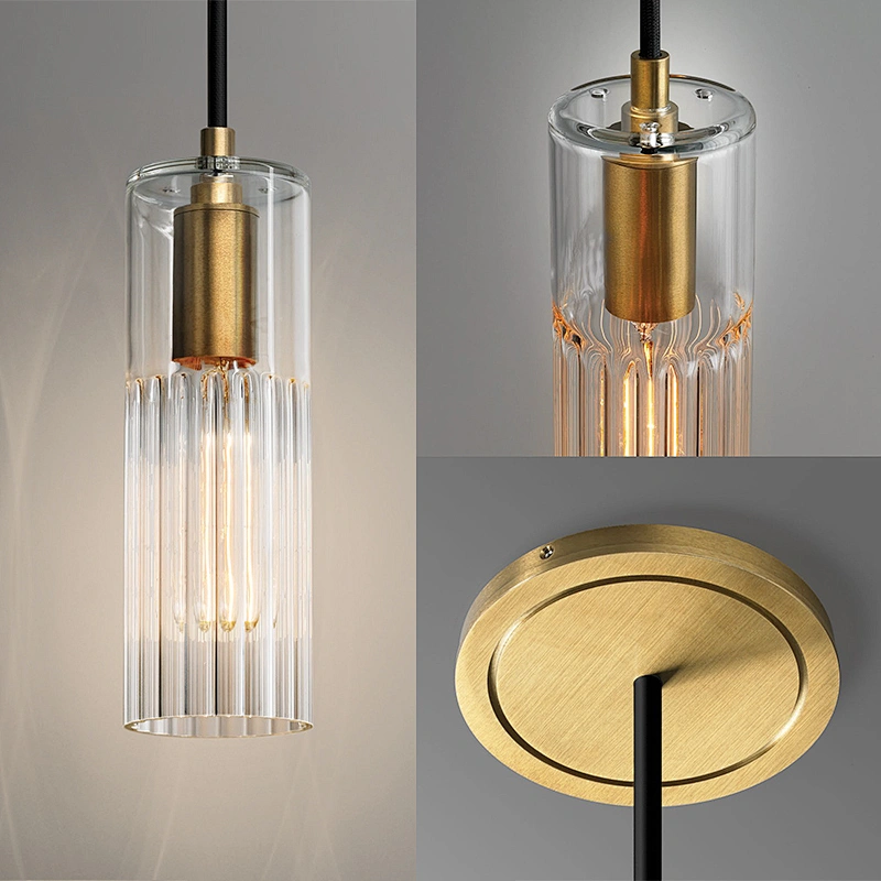 Modern Luxury Lamp  Bedside Dining Room Chandelier All Copper Glass Atmosphere Bar Table Lamp