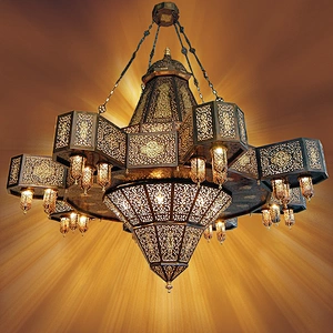 Turkish Moroccan Mosaic metal Chandelier Lights Hanging Ceiling Lamps chandelier