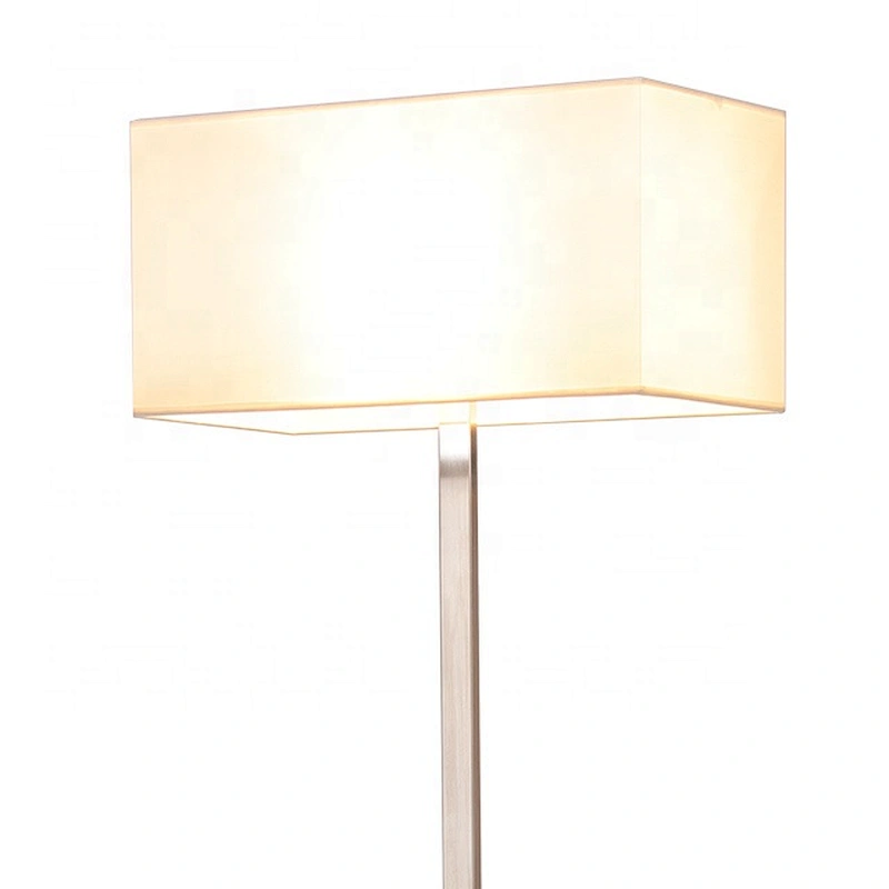 Modern nordic  rectangular fabric shade iron base creative Interior light floor lamp