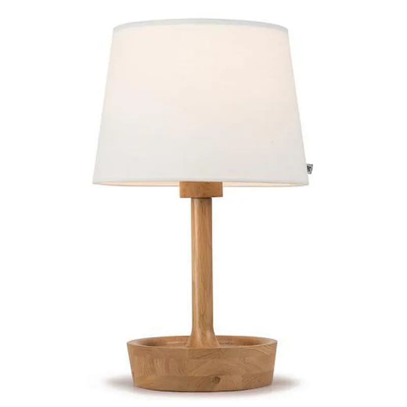 Adjustable wooden table lamp with parchment shade