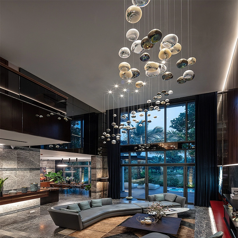 Modern design project hotel lobby dining room glass luxury chandelier