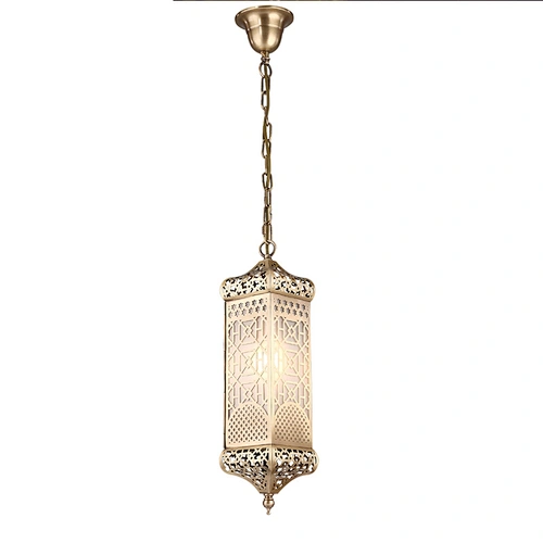 All Copper Moroccan Chandelier Living Room Lamp Hollow-Out Carved Flower Lamp Cafe Lighting Creative Personality Restaurant Lamp