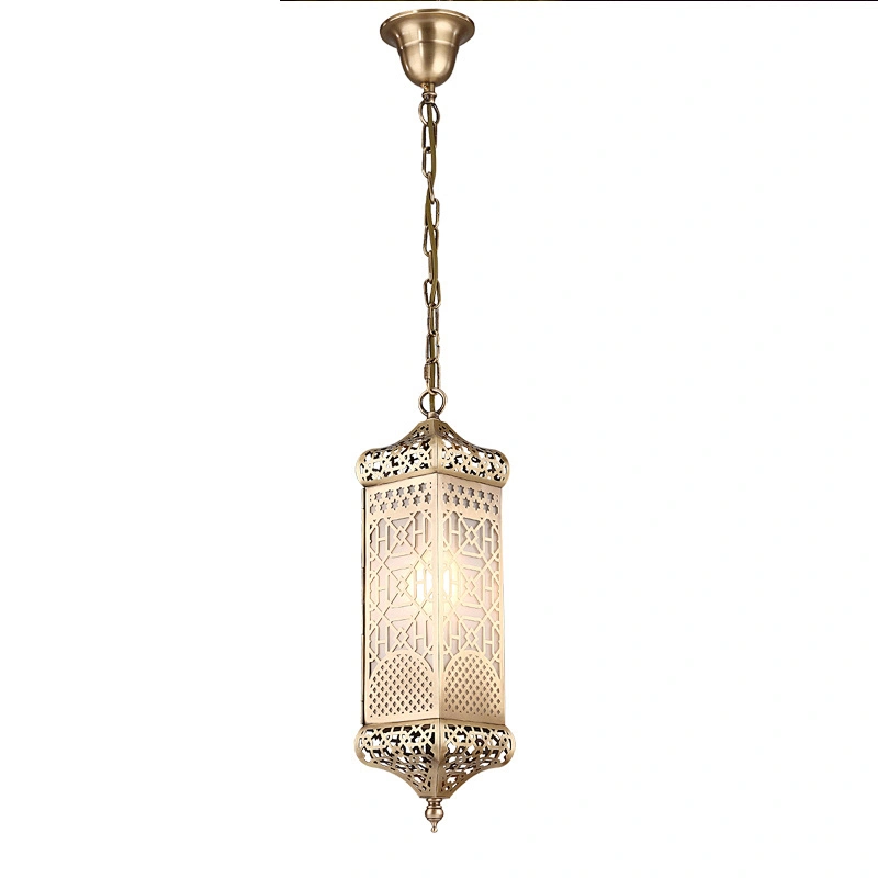 All Copper Moroccan Chandelier Living Room Lamp Hollow-Out Carved Flower Lamp Cafe Lighting Creative Personality Restaurant Lamp