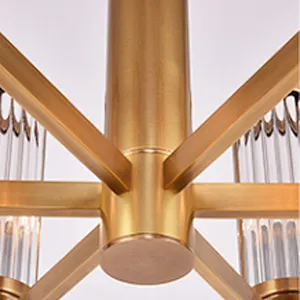 Modern  Contracted Hotel Guest Room Light Crystal Solid Brass Chandelier pendant lights