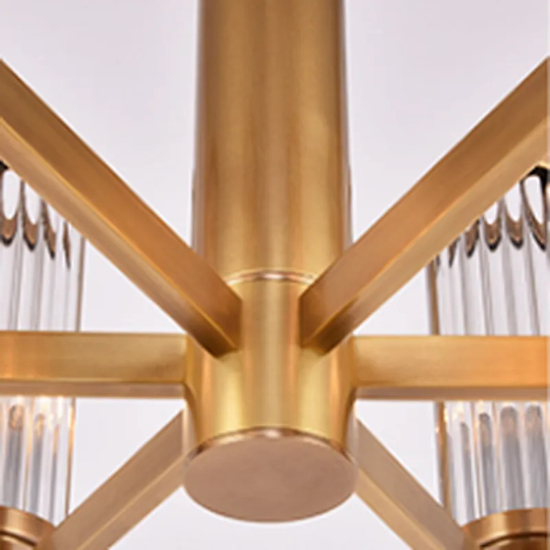 Modern  Contracted Hotel Guest Room Light Crystal Solid Brass Chandelier pendant lights