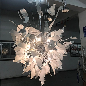 New Creative Design Broken Dishes Ceramic Tableware Assembly Luxury Restaurant Chandelier Pendant Light