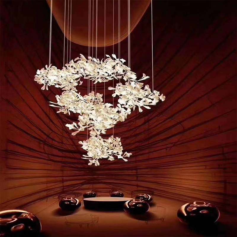 Modern luxury dining hotel lobby large wedding ceiling lights ceramics chandelier