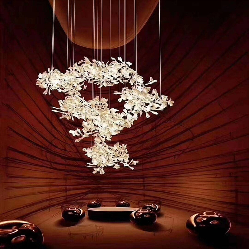 Modern luxury dining hotel lobby large wedding ceiling lights ceramics chandelier