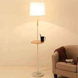 modern hotel living room standing light   woood metal floor lamp