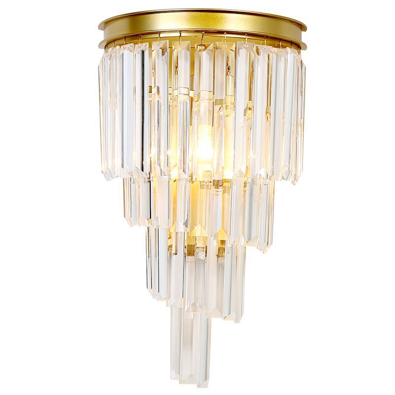Modern indoor nordic hotel brass glass luxury bedside wall lamp