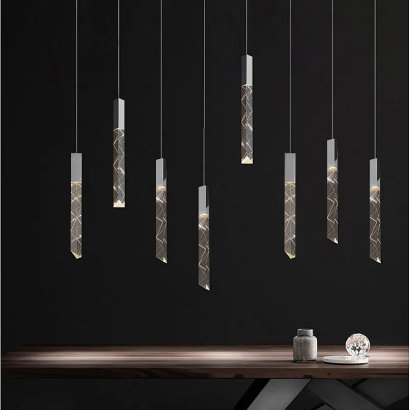Modern  villa living room atmosphere crystal chandelier Nordic led drop light crystal pendant chandelier lights