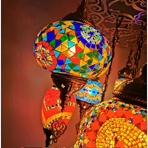 Custom Hotel Iron Lighting Hotel Villa Decorated Moroccan Paid Glass Chandeliers&pendant lights